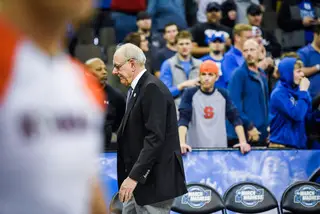 Boeheim heads off into the locker room as his 42nd season as SU's head coach comes to an end.