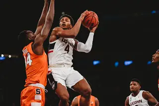 A senior guard with NBA first-round prospects, Jalen Adams scored a team-high 16 points with four assists, a block and a steal. 