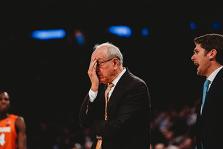Boeheim was visibly frustrated throughout Thursday's contest in what he called a rough offensive performance for the Orange.