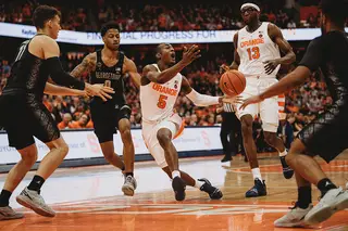 Freshman point guard Jalen Carey scored three points on 1-for-4 shooting over 23 minutes. He played quality minutes in place of Howard, who was facing foul trouble. 