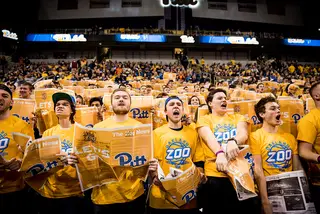 The Oakland Zoo, Pittsburgh's student section, greeted Syracuse with a chant at Petersen Events Center on Saturday night.
