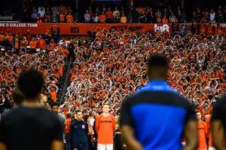 SU fans cheered Boeheim from the moment he walked out of the tunnel. 