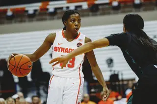 Kiara Lewis scored 16 points in her first game as Syracuse's starting point guard.