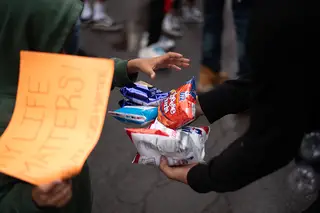 People brought snacks and water for fellow protesters.