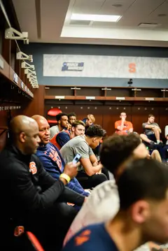 Syracuse watched other March Madness games from the locker room. 