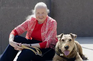 Joan Deppa is retiring this year after working as a professor in Newhouse for 31 years. Deppa is known for teaching COM 101 and bringing her dog Lolly to campus.