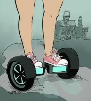 The maximum speeds of different brands of hoverboards roll up to 6–12 miles per hour.