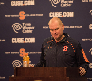 Syracuse head coach Scott Shafer was fired Monday. He will still coach the Orange when it plays Boston College in its final regular season game on Saturday.