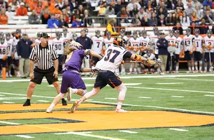 Ben Williams won 17 of the 24 faceoffs he took on Sunday after he won 24-of-27 last season. He created possession that helped Syracuse dominate the Great Danes. 
