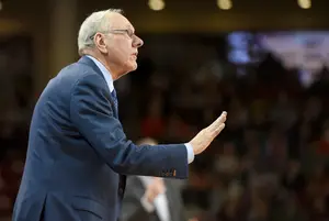 Jim Boeheim spoke on those who said Syracuse shouldn't have been included in the NCAA Tournament field after SU's 70-51 win over Dayton. 