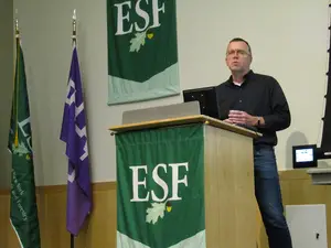 Academic Governance executive chair Douglas Daley outlined plans for SUNY-ESF’s presidential search process. 