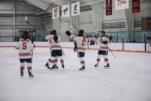 Victoria Klimek opened the scoring for the Orange, and they tacked on three more goals against Lindenwood in the opening round of the CHA playoffs.