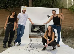 Maria Raad, Robby Shaffer, Sophie Penn and Charlie Hane (left to right) decided last October they would take the spring semester off to launch their film production company. 