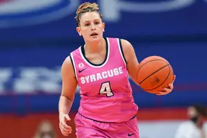 Tiana Mangakahia recorded 10 points in her final game at the Carrier Dome.