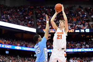 Syracuse was outrebounded 48-31 when the team traveled to Chapel Hill in January.