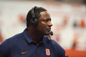 Syracuse head coach Dino Babers mentioned running-back depth and keys to stopping Rutgers’ offense, which had 61 points in its last game, ahead of the pair’s matchup on Saturday. 