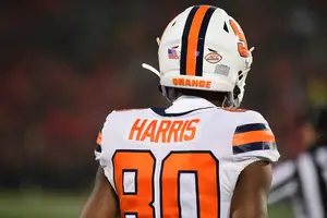Taj Harris ranked fifth in the Atlantic Coast Conference in receptions during the 2020 season and earned third-team All-ACC honors.