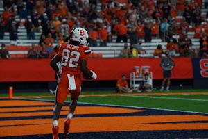 Damien Alford scored a 45-yard touchdown catch against Virginia Tech that lifted Syracuse to its first conference win.