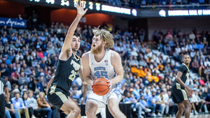Manek leads UNC in three-point makes and attempts.