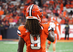 Whether it's studying tape or getting an early confidence boost at Syracuse, Jackson has been leaning on those closest to him, including during his transition from running back to receiver