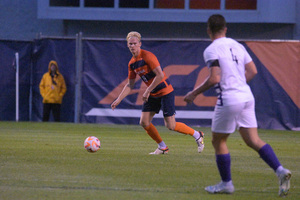 Buster Sjoberg has been the linchpin of Syracuse’s back three all year, a unit that has allowed the second-fewest goals in the conference.