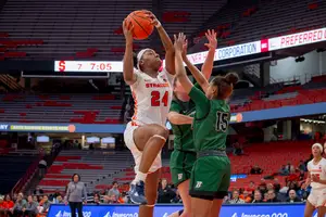 Lewis recorded her third straight double-double in SU's win over Binghamton.