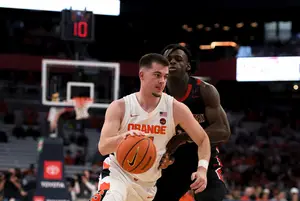 Joe Girard III and Jesse Edwards combined for 42 points in SU's win over Notre Dame.