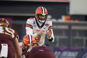 Shrader's pick-6 triggered a late deficit for the Orange, and Dino Babers said that special teams issues and penalties that persisted throughout the season hindered Syracuse in the Pinstripe Bowl. 