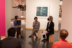 At the ‘Matters Out of Place’ discussion on Tuesday, Feb. 21, artist Rina Banerjee was joined by professors Timur Hammond and Lawrence Chua at the SU Art Museum. Together, they discussed diasporic communities and how Banerjee expresses that in her art. 
