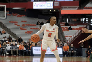 Dyaisha Fair's 23 points helped the Orange to their ninth conference win to close out the regular season, sitting on the NCAA Tournament bubble.