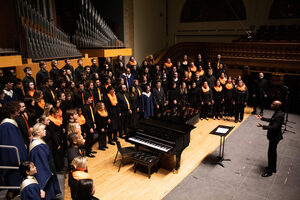 On Tuesday night, the Jason Max Ferdinand Singers took the stage at Setnor Auditorium. The group was performing as part of Choral Collage, a concert of different choir performances. 
