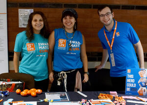 Students contributed swabs to the Gift of Life bone marrow and stem cell registry in honor of Annie Eisner, a SU student who died in August. Gift of Life and several other student groups tabled in the Schine Student Center and in Newhouse. 