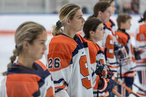 After competing on the Syracuse rowing team for four years, Haley Uliasz is fulfilling a childhood dream by switching sports. Uliasz, like her two older sisters, is playing collegiate hockey.