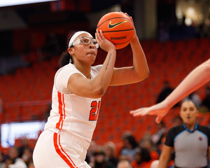 After scoring nine points on 4-for-4 shooting against Northeastern in her previous game, Saniaa Wilson scored a career-high 18 points on 5-for-5 shooting in Syracuse's victory over Ohio.