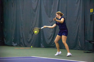 In her first season with Syracuse Emilie Elde has excelled in singles matches. 