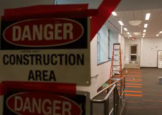 Construction is almost complete inside Falk College's White Hall as classroom improvements continue. Photo taken Aug. 8, 2017