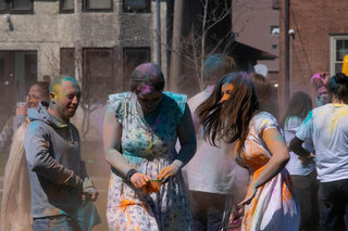 Holi celebrations are marked by throwing vibrant powders and spraying colored water. 
